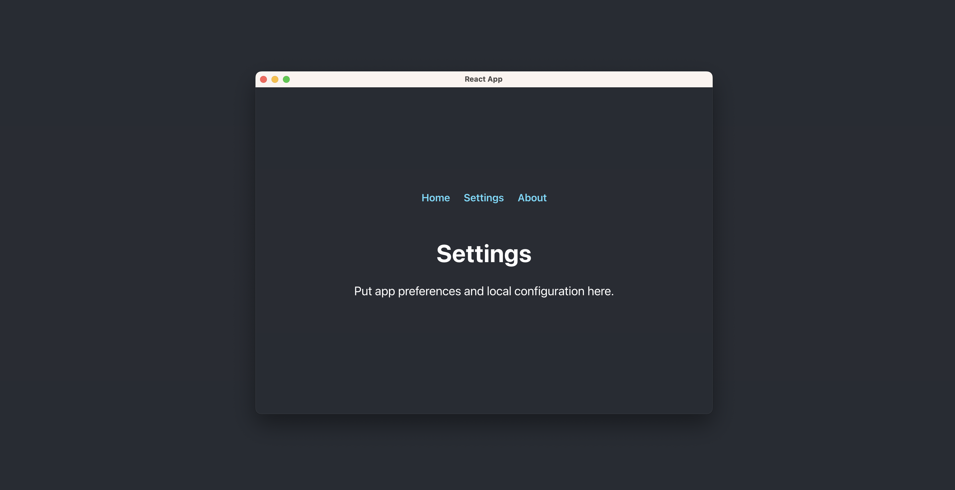 Multiple routes inside the Electron app